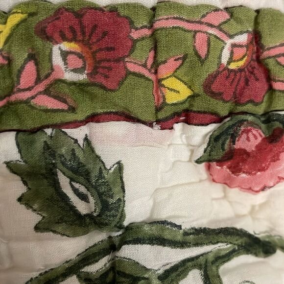 Pottery Barn Two RIA VOILE Pillow Shams Floral Cotton Cottage Core 26x26 - Picture 9 of 12